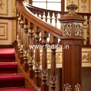 Elegant Brass Wood Railings with Rich Look No-0580