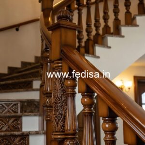 Premium Brass Wood Balcony Fence Design Trends No-0581