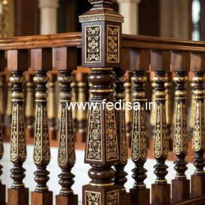 Luxury Brass Wood Handrails for Dream Homes No-0583