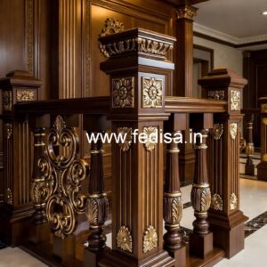 Premium Brass Wood Railings for Interior Design No-0587