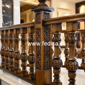 Modern Brass Wood Handrails for Rich Interiors No-0590