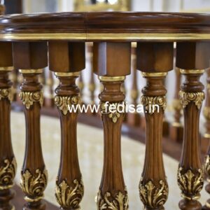 Modern Brass Wood Balcony Safety Fence Inspiration No-0596