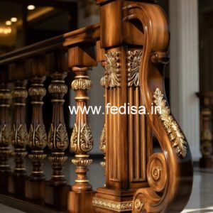 Stylish Brass Wood Staircase Collection for Homes No-0597