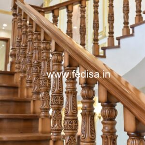 Brass Wood Handrail Design for Stairs No-0606