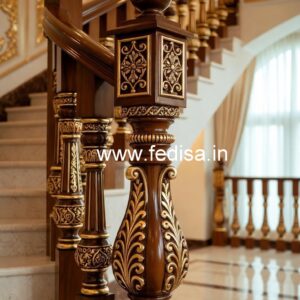 Beautiful Brass Wood Railing Inspiration No-0611