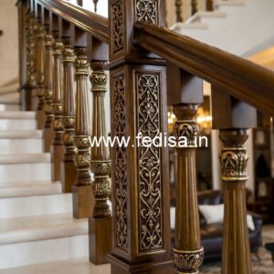 Stylish Brass Wood Handrail Ideas No-0613