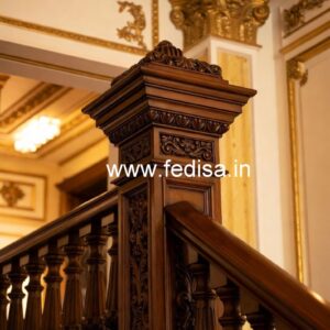 Elegant Brass Wood Stair Handrails No-0617