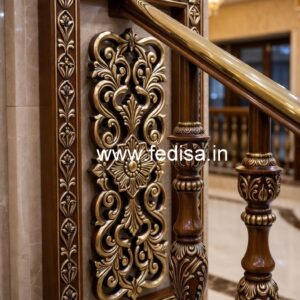 Stylish Brass Wood Railings for Villas No-0624