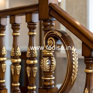 Elegant Brass Wood Fence Design No-0626