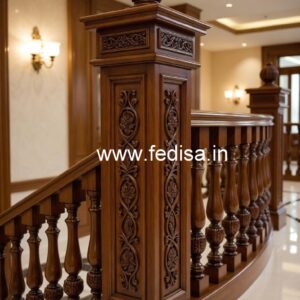 Stylish Brass Wood Staircase Banister No-0632