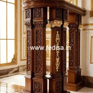 Elegant Brass Wood Balcony Handrails No-0634