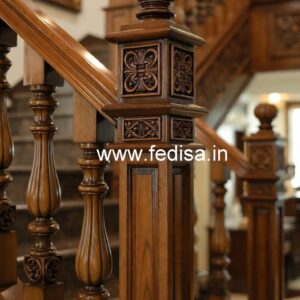 Brass Wood Staircase with Golden Finish No-0635