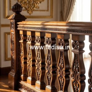 Modern Brass Wood Stair Fence Design No-0637
