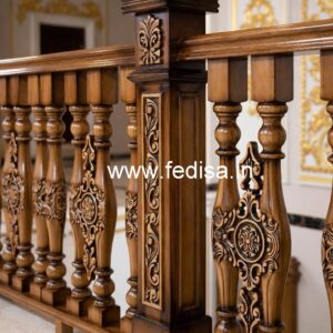 Brass Wood Fence Design for Balcony No-0642