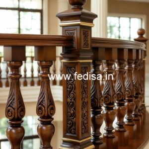 Elegant Brass Wood Fence for Villas No-0652