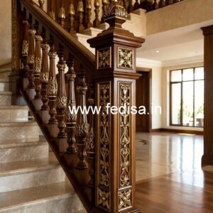 Luxury Brass Wood Staircase Fence No-0655