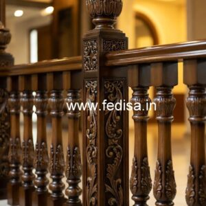 Brass Wood Staircase Design for Duplex Homes No-0661