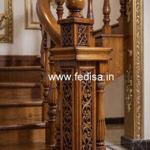 Modern Brass Wood Railings for Villas No-0673