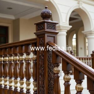 Elegant Brass Wood Handrails for Stairs No-0674