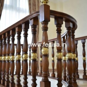 Premium Brass Wood Railings with Golden Touch No-0678