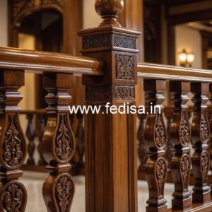 Luxury Brass Wood Balcony Fence Design No-0684