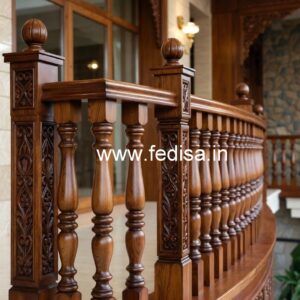 Elegant Brass Wood Railings for Contemporary Homes No-0696