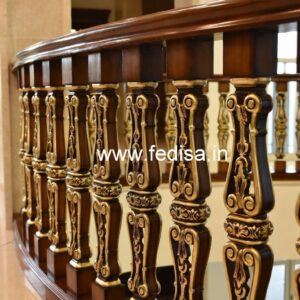 Modern Brass Wood Fence with Contemporary Style No-0708