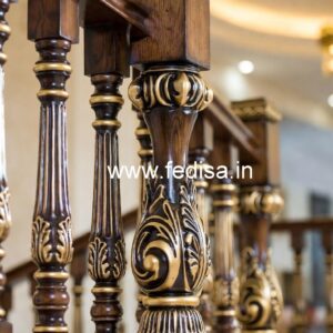 Elegant Brass Wood Stair Fence Collection No-0710