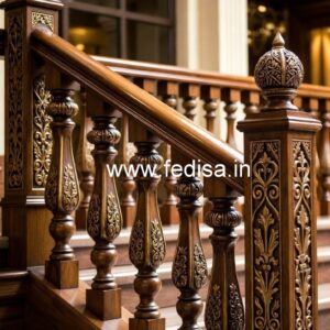 Premium Brass Wood Staircase Handrails No-0712