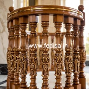 Brass Wood Staircase Side Railings for Villas No-0714