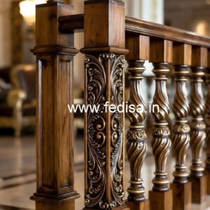 Brass Wood Railings for Luxury Staircases No-0719
