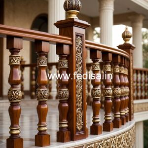 Luxury Brass Wood Balcony Safety Fence No-0724
