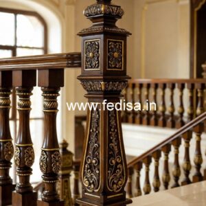Brass Wood Handrail Design for Luxury Homes No-0726