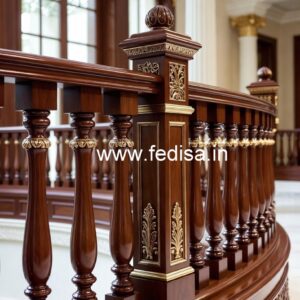 Stylish Brass Wood Fence for Contemporary Villas No-0729