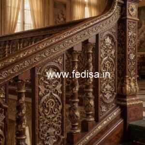 Decorative Brass Wood Railings with Golden Finish No-0731