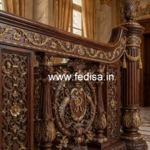 Luxury Brass Wood Staircase Side Rails No-0732