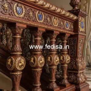 Decorative Brass Wood Balcony Fence Ideas No-0736