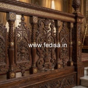 Brass Wood Staircase Decor with Luxury Style No-0738
