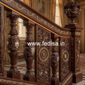 Premium Brass Wood Railings with LED Lights No-0757