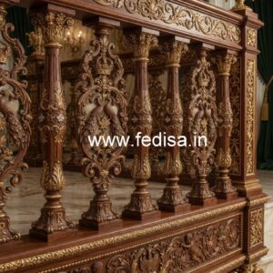 Decorative Brass Wood Railings for Interior Decor No-0761