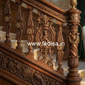 Stylish Brass Wood Balcony Fence Collection No-0763
