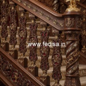 Elegant Brass Wood Staircase Trends 2028 No-0764