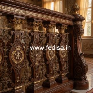 Luxury Brass Wood Staircase Handrails for Duplex No-0768