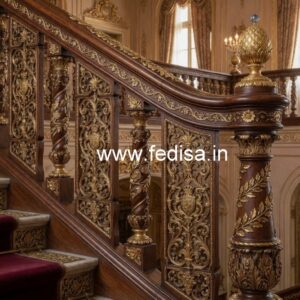 Stylish Brass Wood Balcony Decor with Modern Finish No-0769