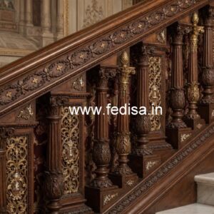 Modern Brass Wood Railings for Interior Staircase No-0771