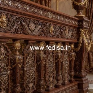 Luxury Brass Wood Staircase Design Collection No-0774