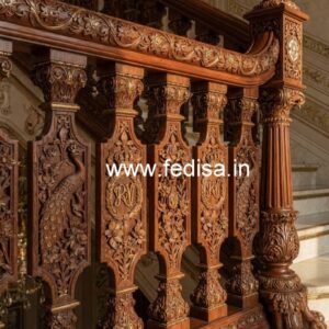 Modern Brass Wood Staircase Side Fence Ideas No-0777