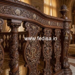 Premium Brass Wood Balcony Railings with Rich Finish No-0781
