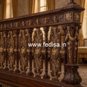 Modern Brass Wood Handrails for Stylish Homes No-0782