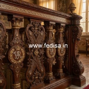 Decorative Brass Wood Railings for Luxury Homes No-0790
